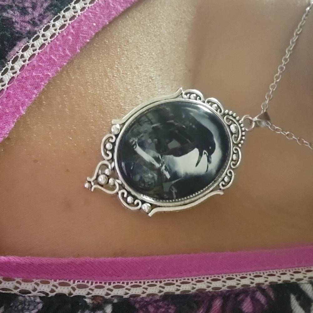 Edgar Allen poe black crow victorian vibes necklace - Picture 6 of 9